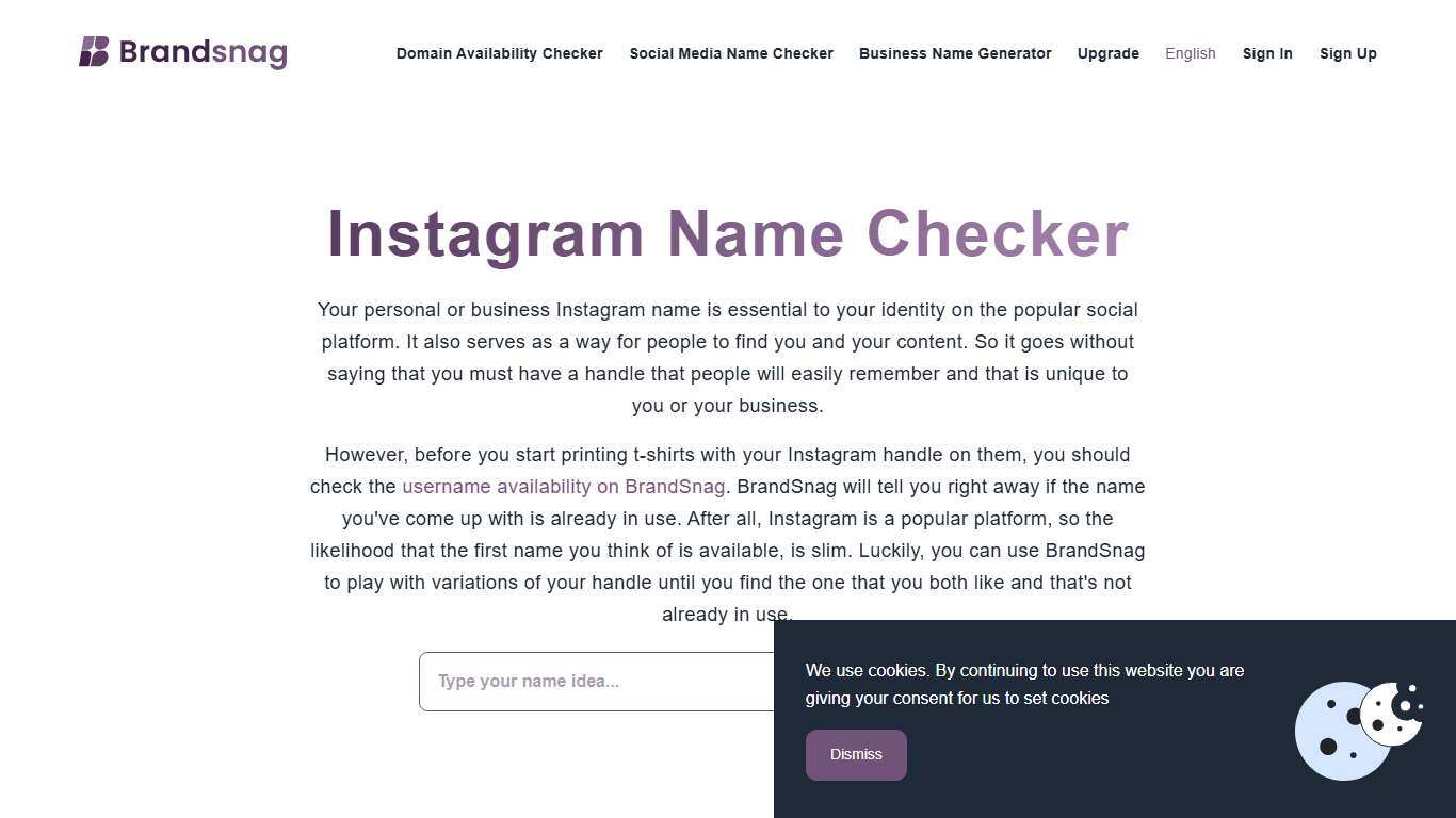 Good Instagram Name Checker | Find Available IG Handles | BrandSnag